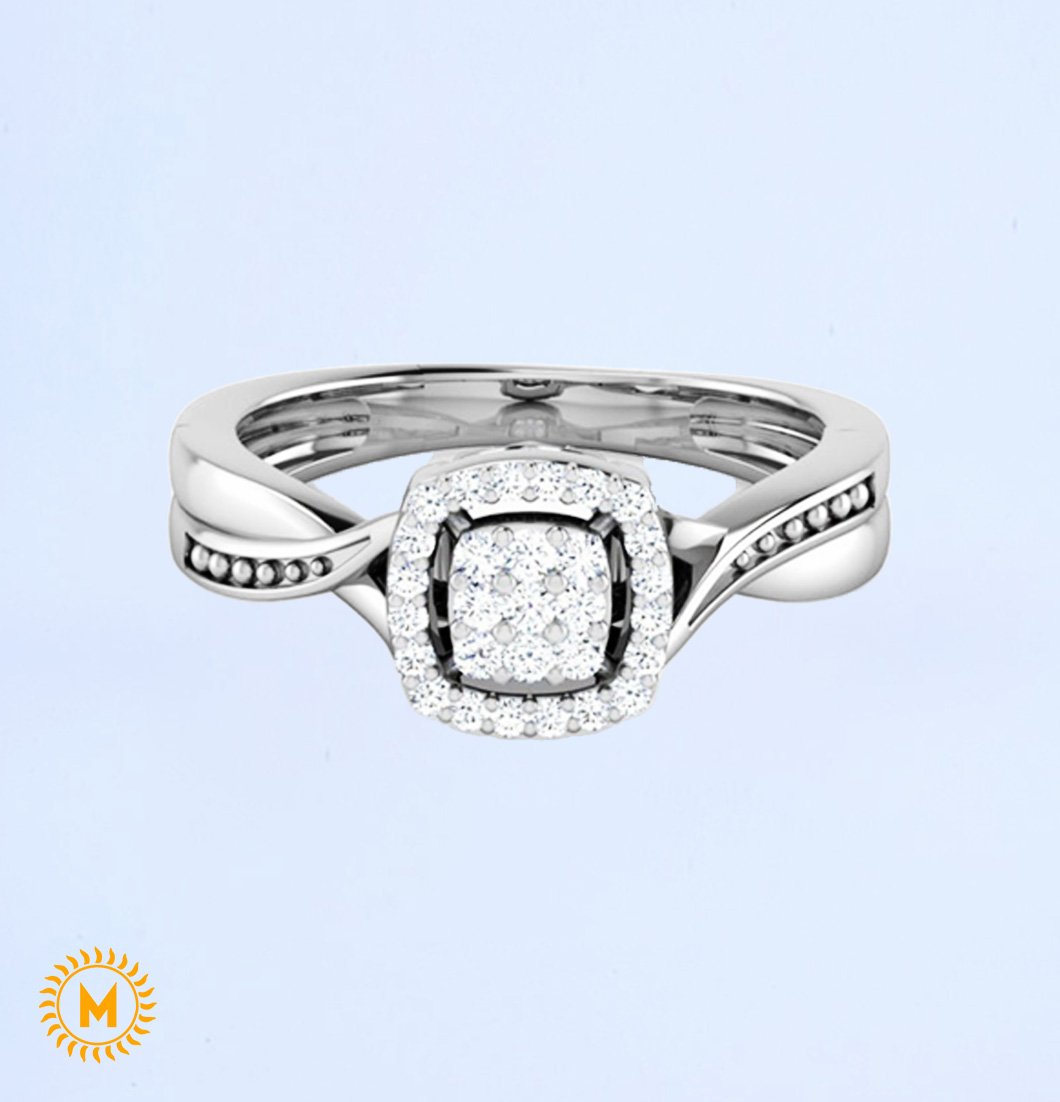 Silver Diamond Ring - 1.540 Gm
