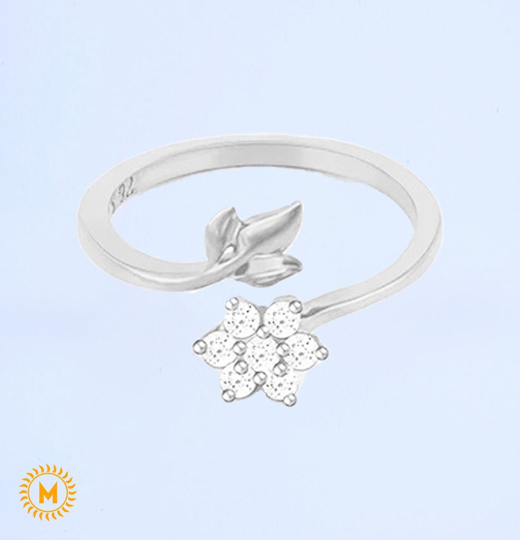 Silver Diamond Ring - 1.72 Gm