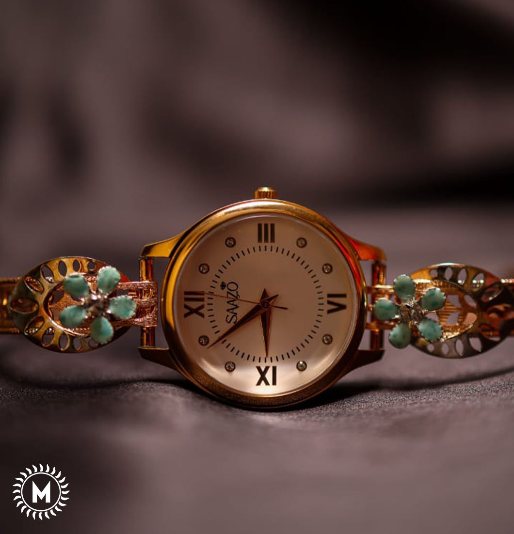 Blue & Green Flower Ladies Watch