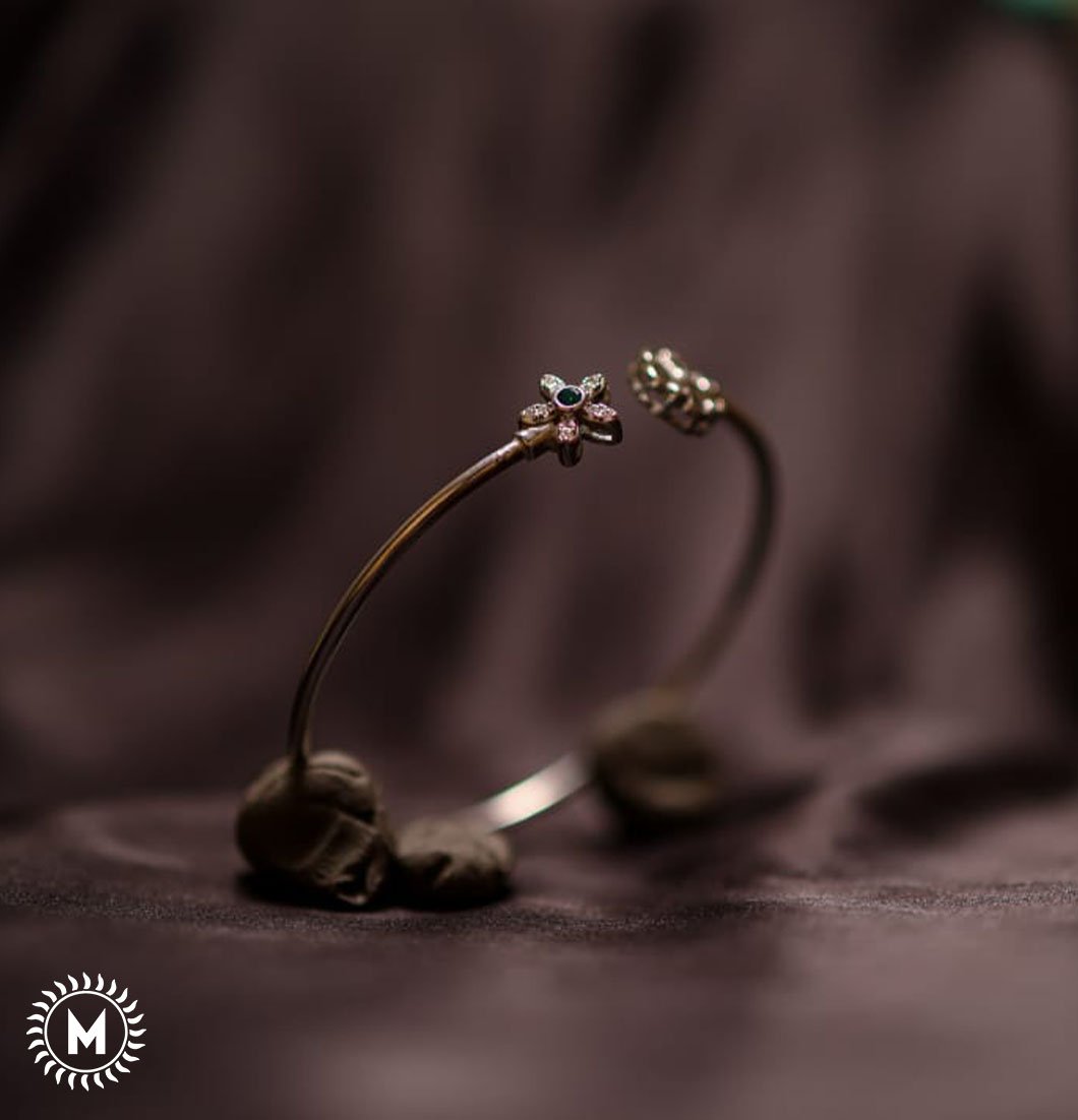 Blue Stone Flower Ladies Kada