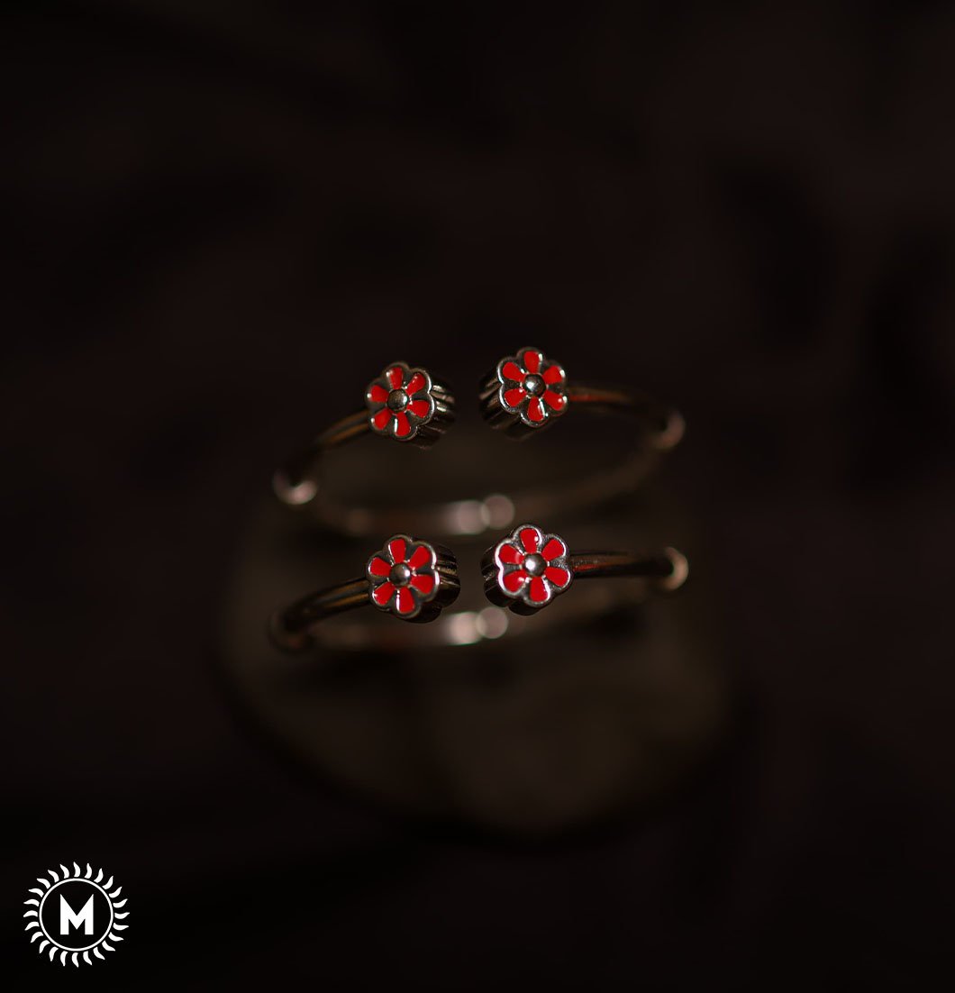 Pure Silver Flora Baby Bangles