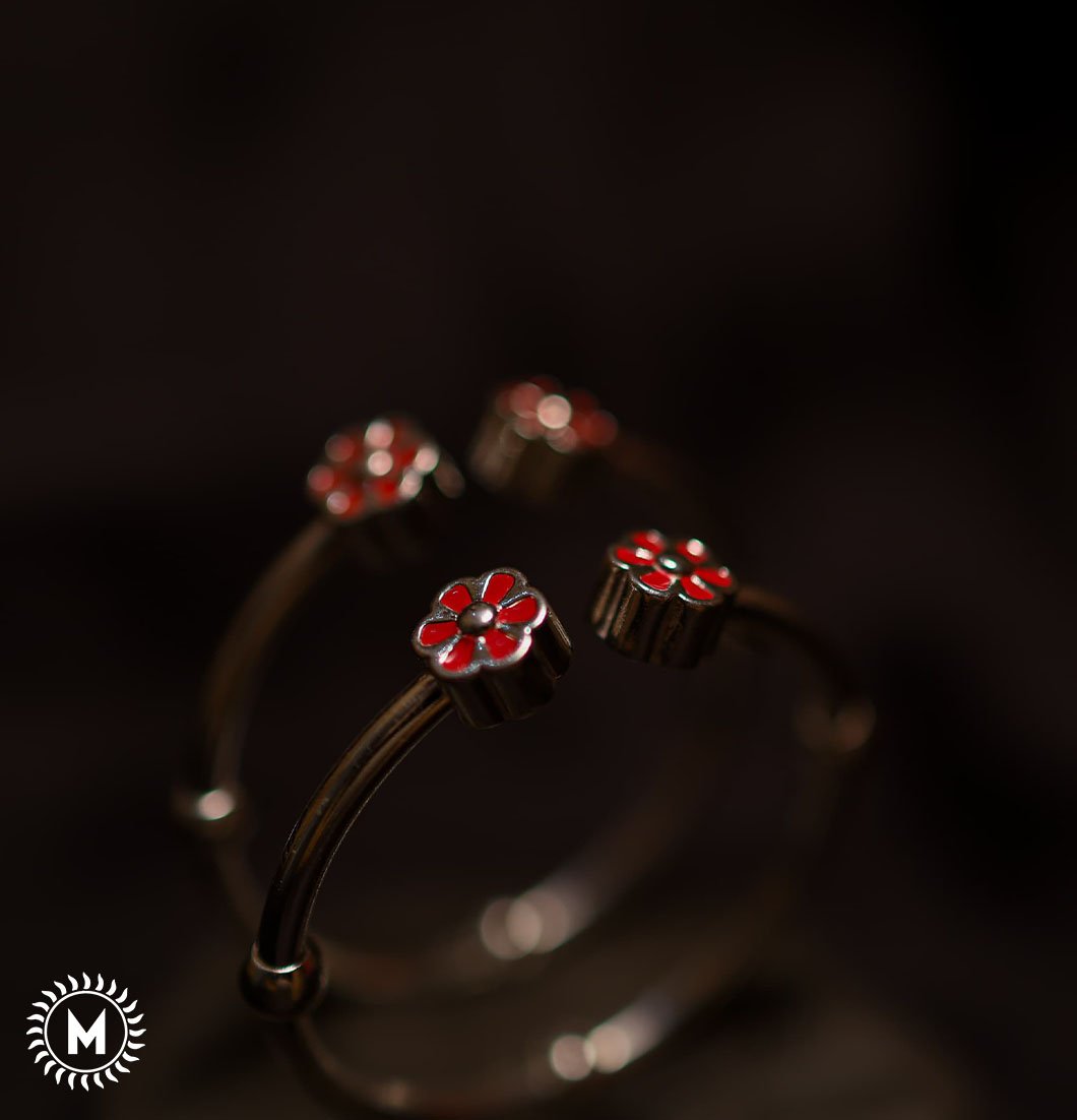 Red Flower Baby Bangle
