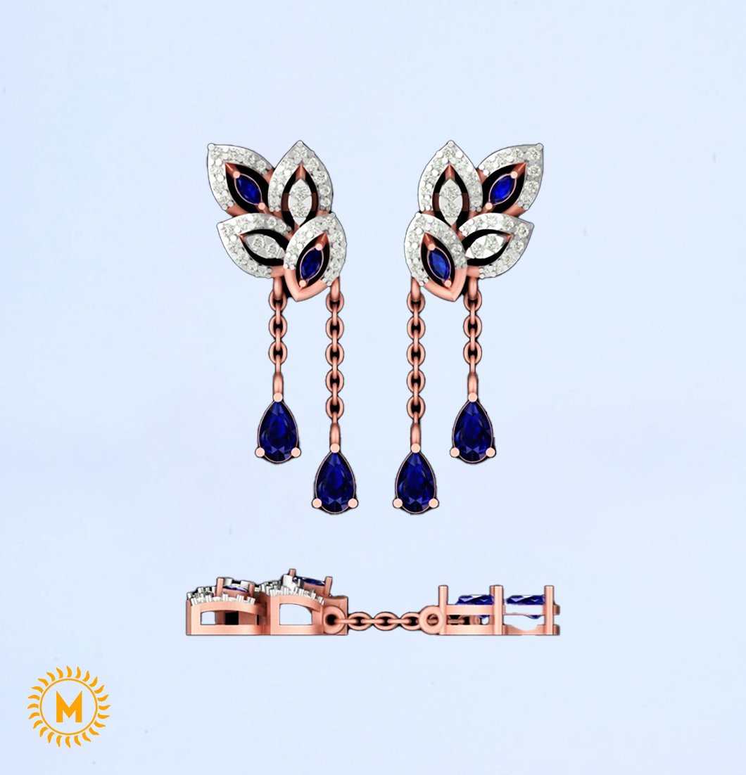 Rose Gold Diamond Earrings - 3.25 Gm