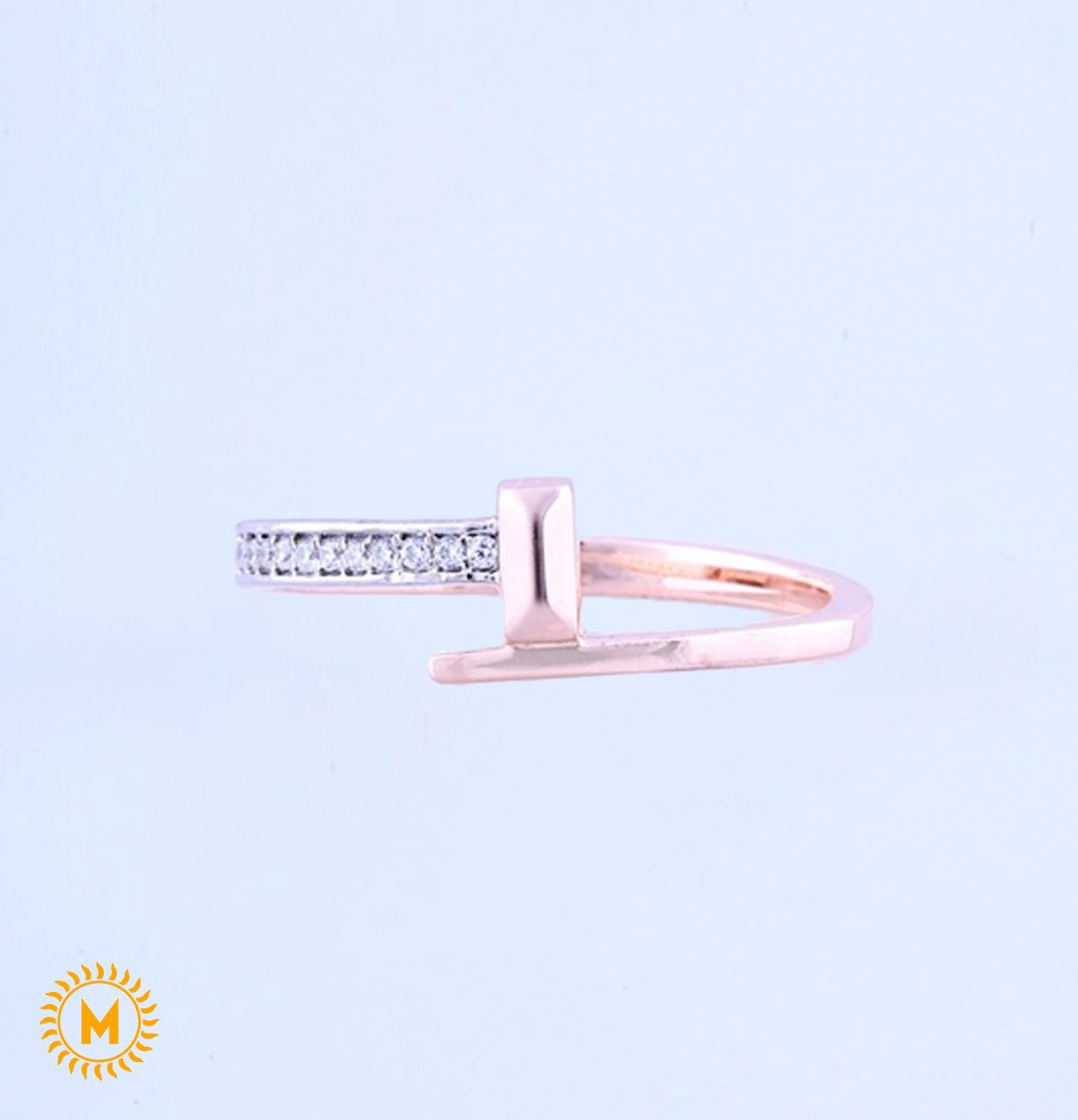 Rose Gold Diamond Ring - 1.325 Gm