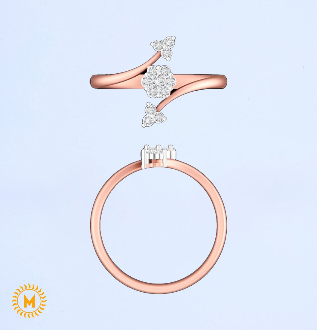 Rose Gold Diamond Ring - 1.572 Gm