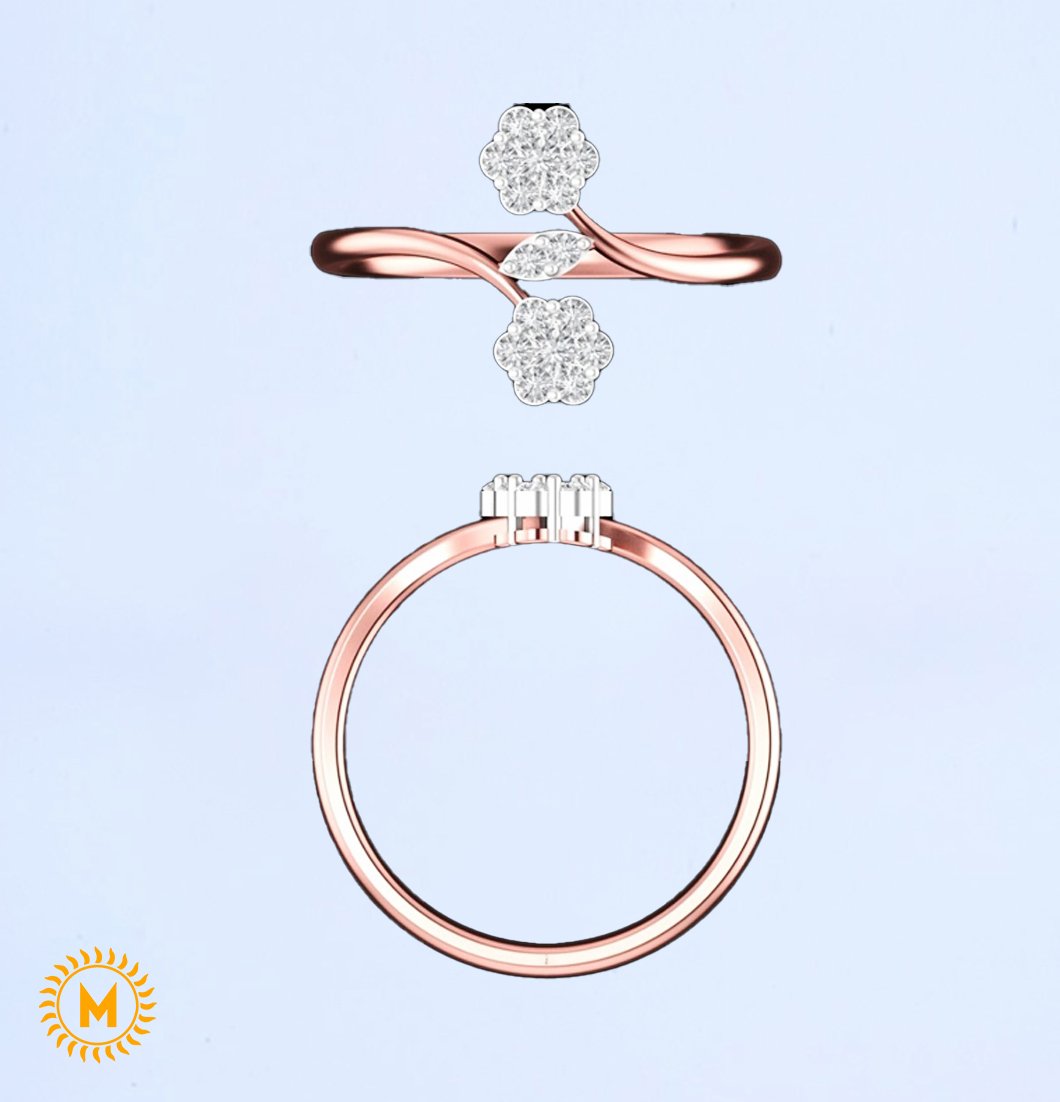 Rose Gold Diamond Ring - 1.700 Gm
