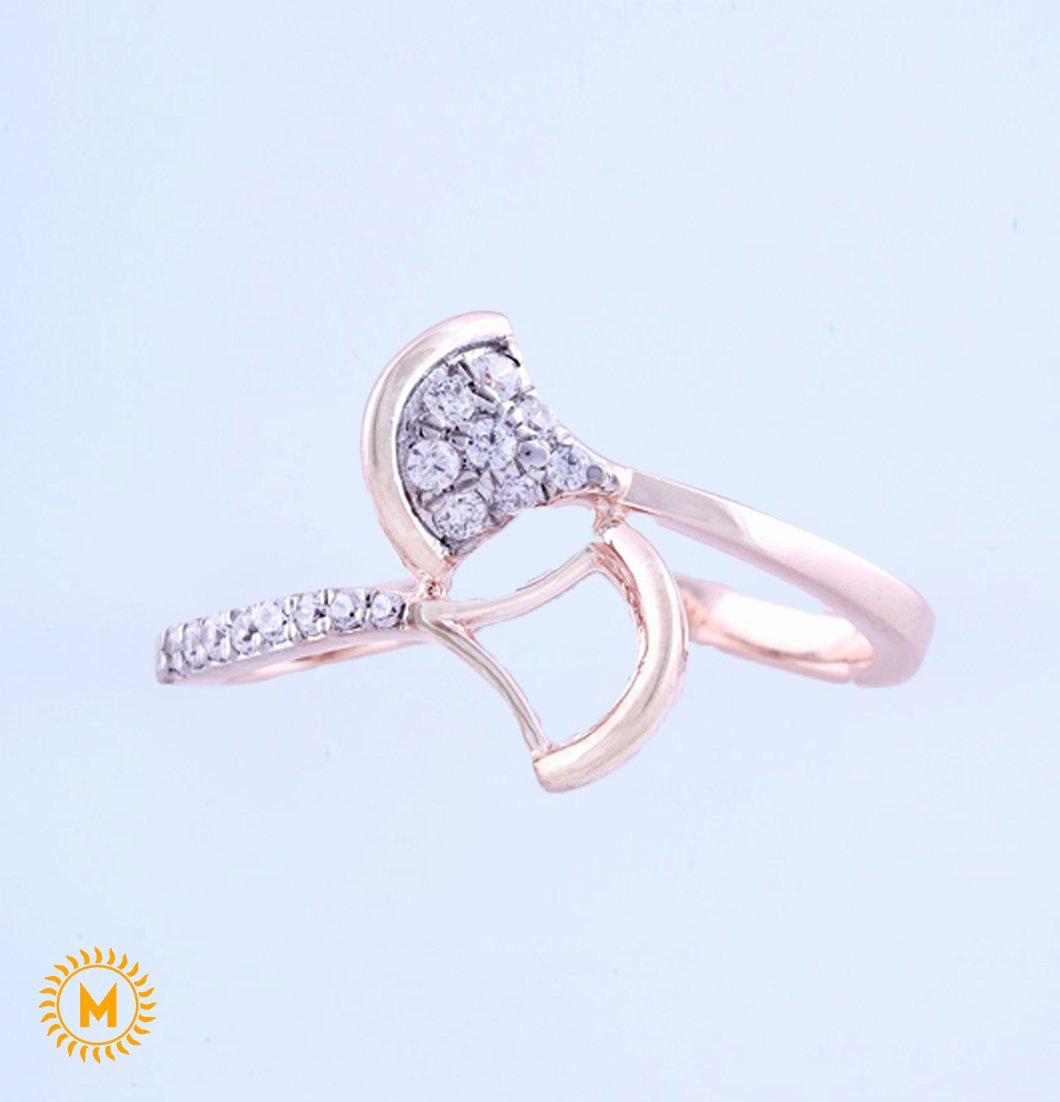 Rose Gold Diamond Ring - 1.71 Gm