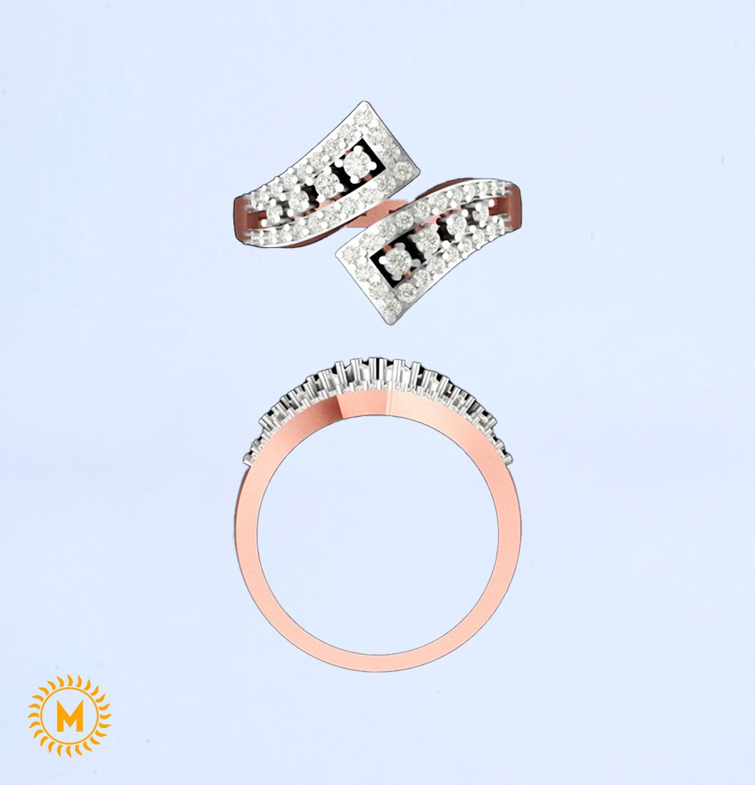 Rose Gold Diamond Ring - 1.91 Gm