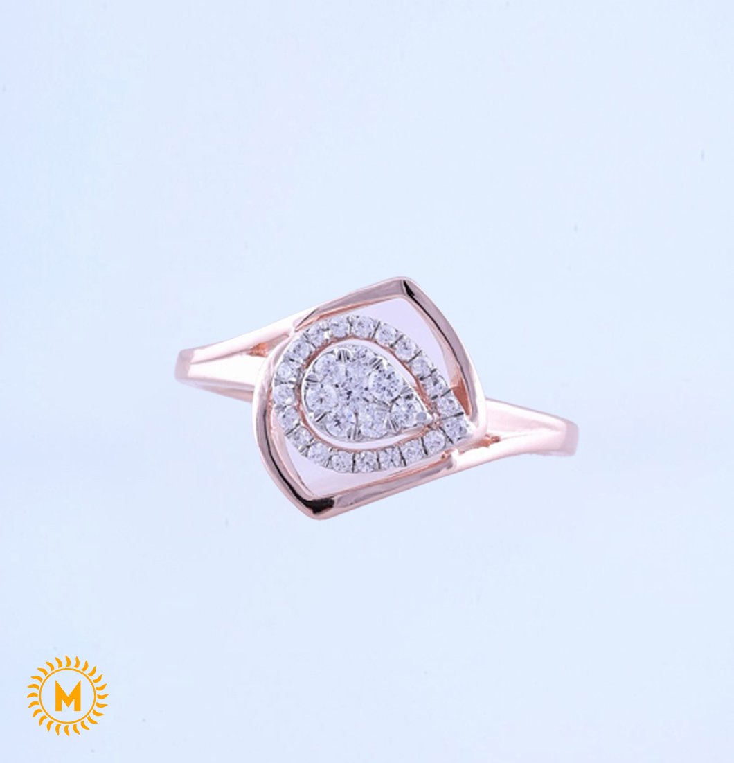 Rose Gold Diamond Ring - 2.25 Gm