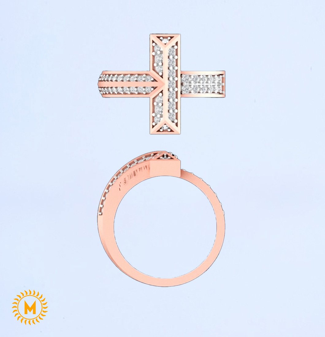 Rose Gold Diamond Ring - 3.01 Gm