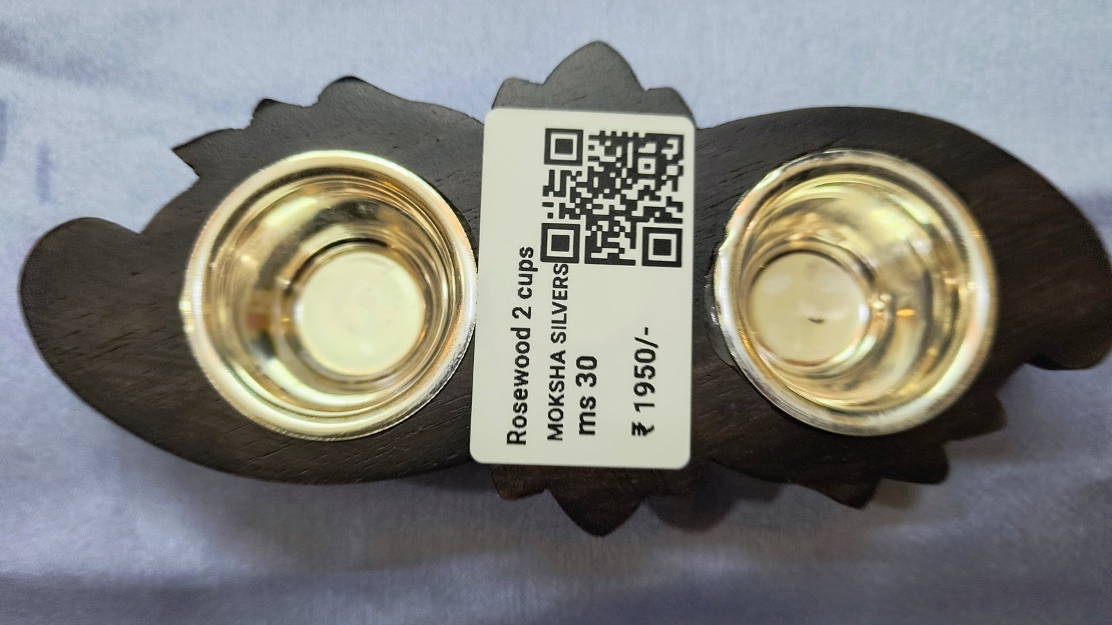 SILVER 2 CUPS WITH ROSEWOOD