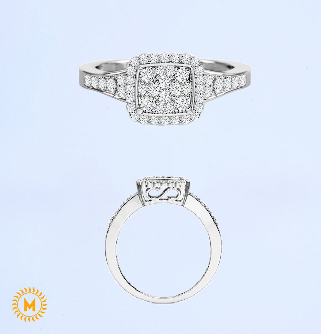 Silver Diamond Ring - 1.94 Gm