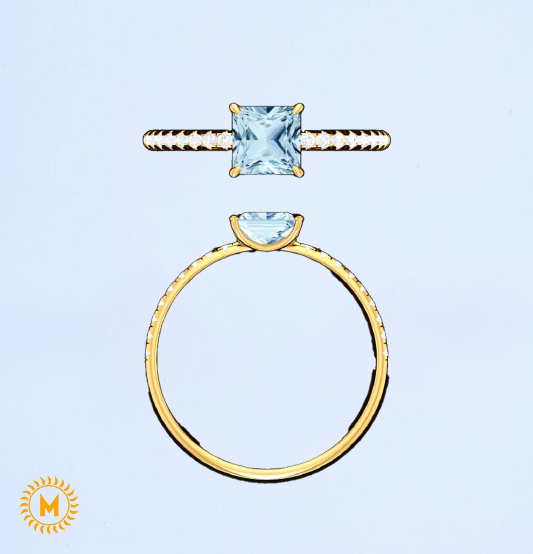 Yellow Gold Diamond Ring - 0.98 Gm
