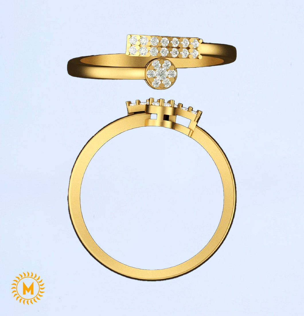 Yellow Gold Diamond Ring - 1.245 Gm