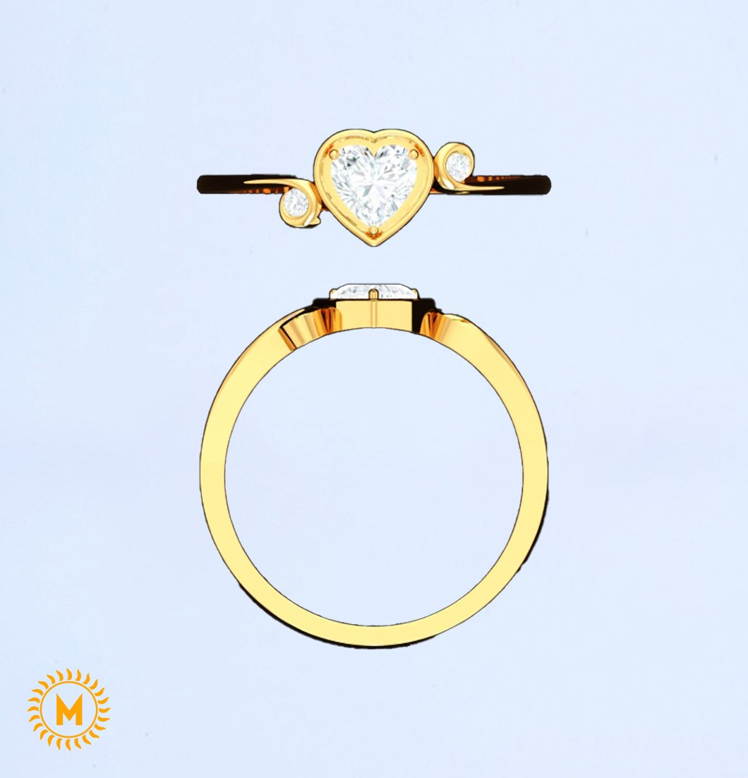 Yellow Gold Diamond Ring - 1.248 Gm