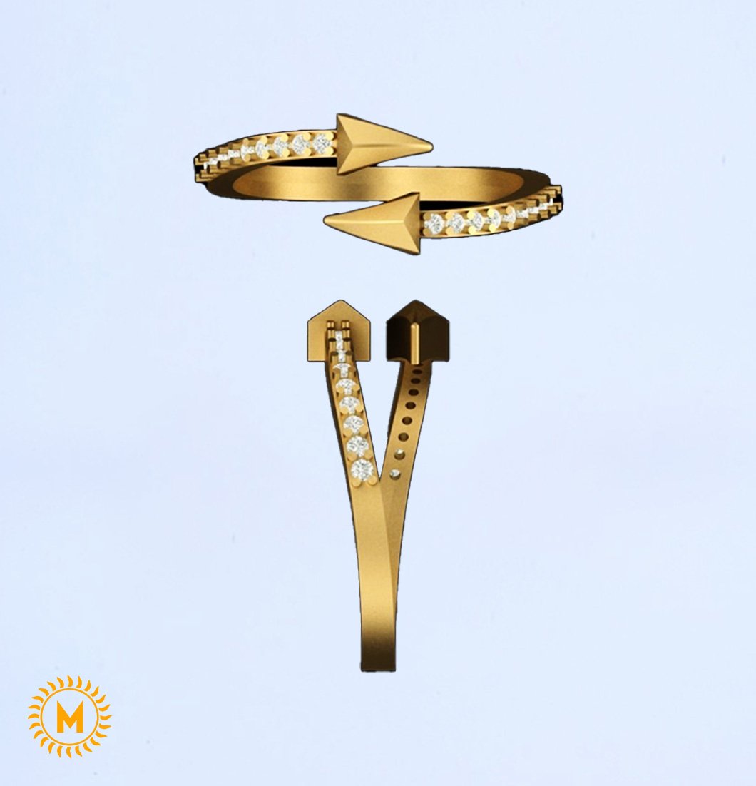 Yellow Gold Diamond Ring - 1.324 Gm