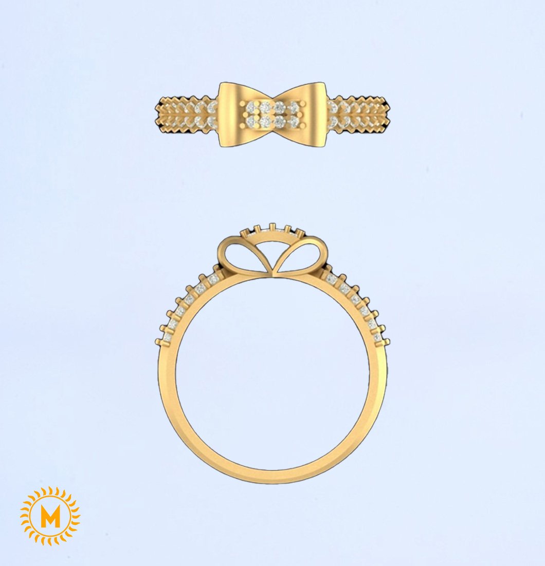 Yellow Gold Diamond Ring - 1.44 Gm (2)