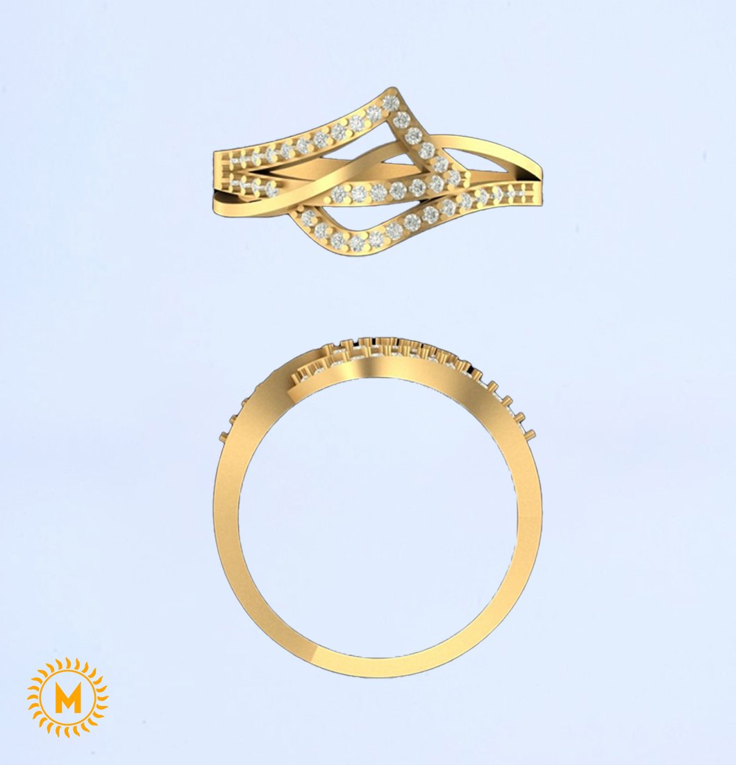 Yellow Gold Diamond Ring - 1.44 Gm