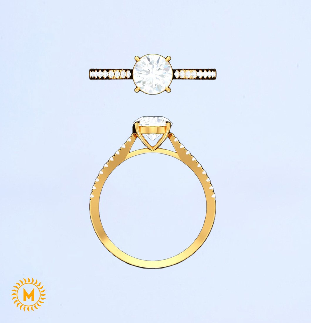 Yellow Gold Diamond Ring - 1.54 Gm