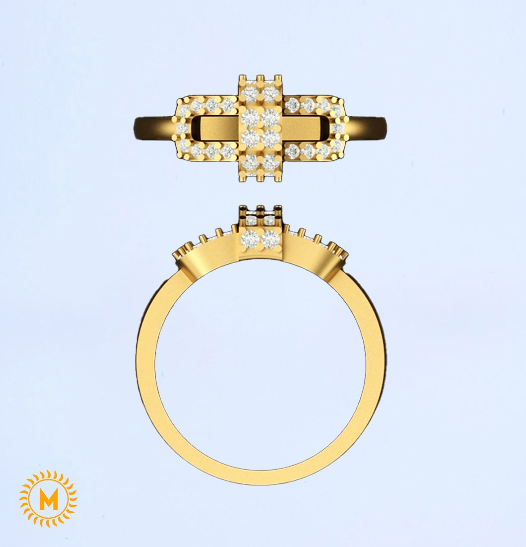 Yellow Gold Diamond Ring - 1.59 Gm