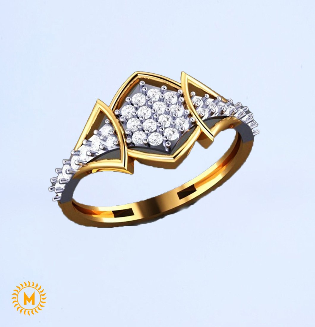 Yellow Gold Diamond Ring - 1.61 Gm