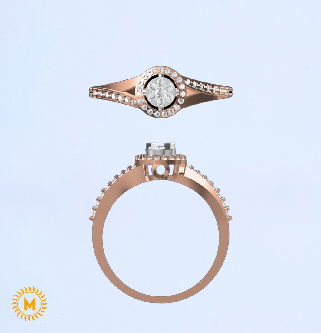 Yellow Gold Diamond Ring - 1.792 Gm