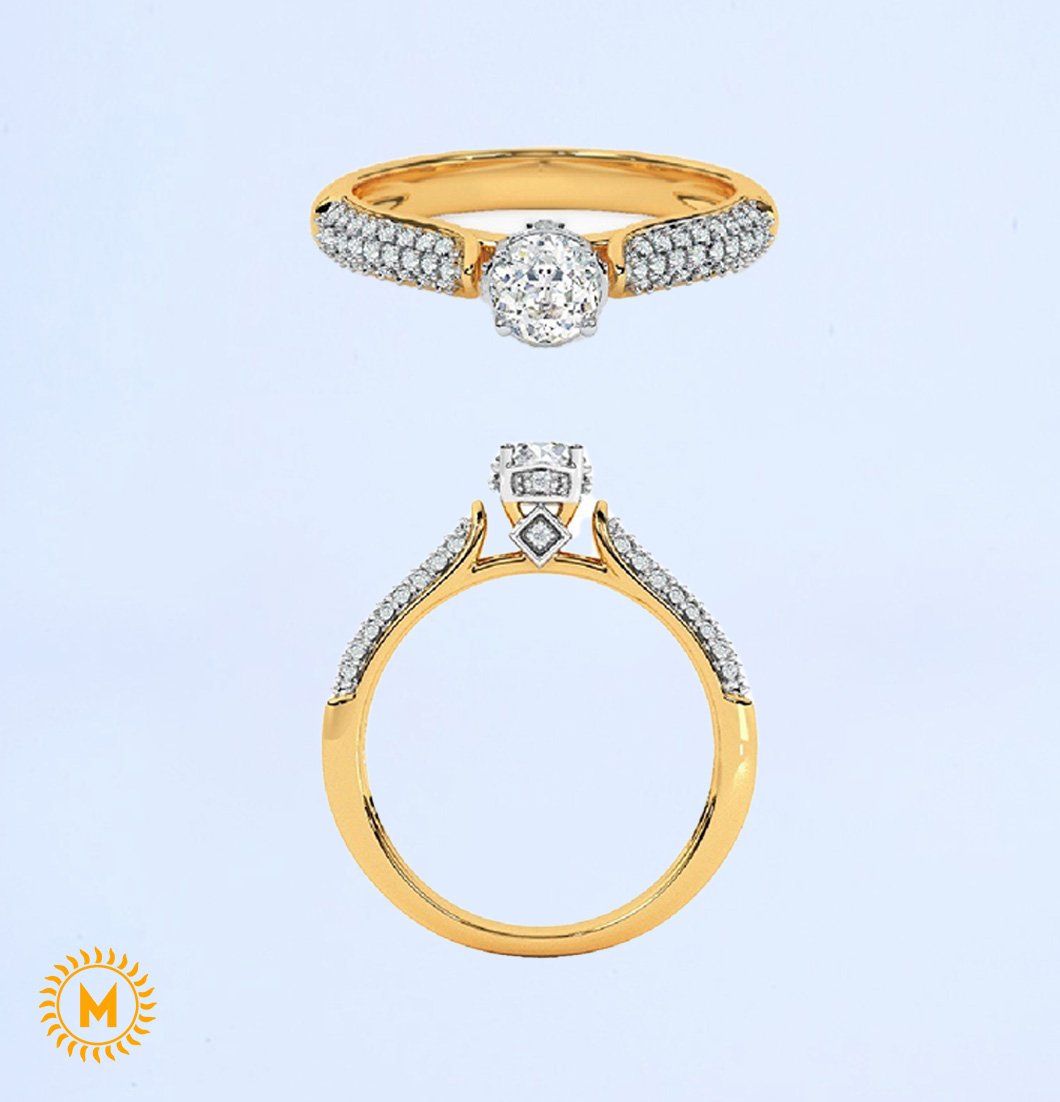 Yellow Gold Diamond Ring - 1.83 Gm
