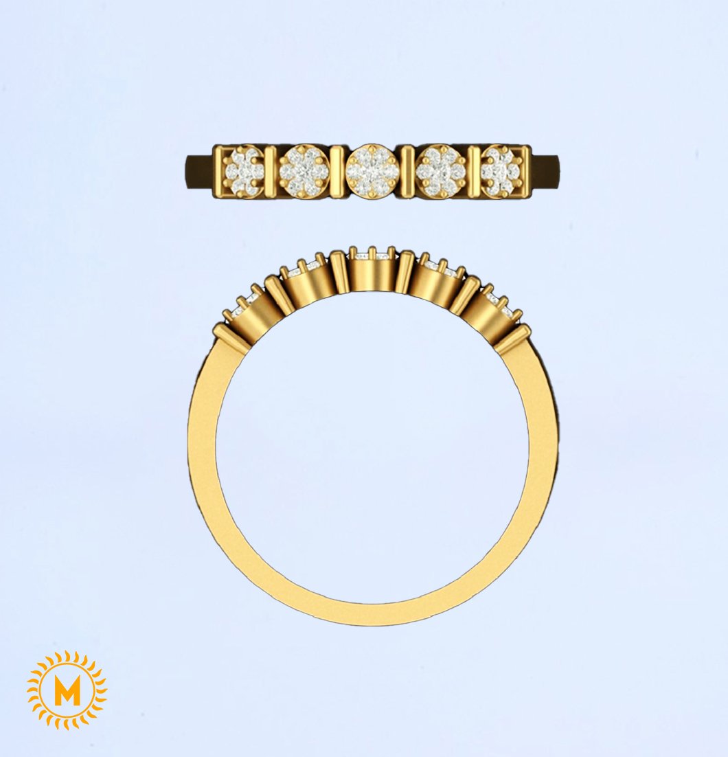 Yellow Gold Diamond Ring - 1.86 Gm