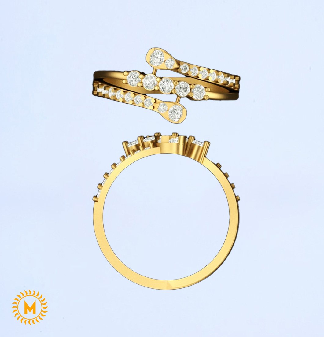 Yellow Gold Diamond Ring - 1.936 Gm