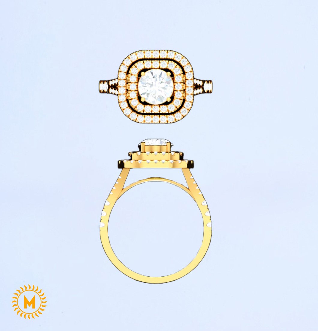 Yellow Gold Diamond Ring - 3.40 Gm