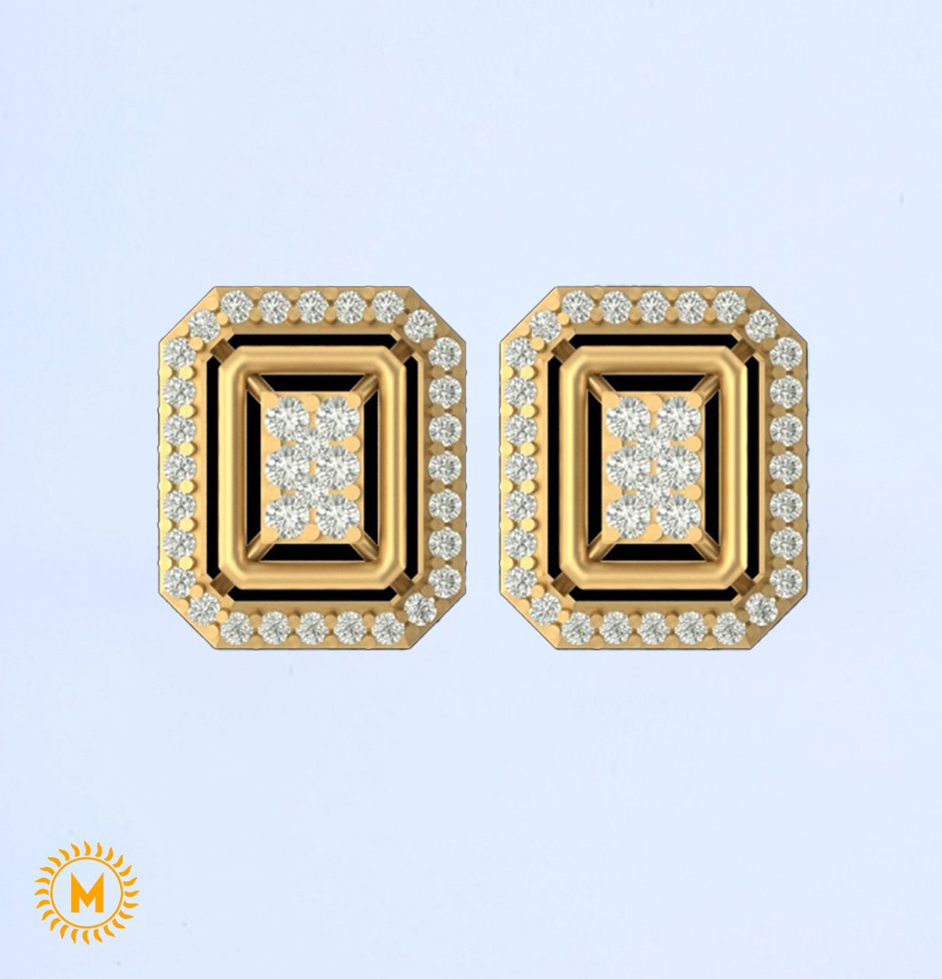 Yellow Gold Diamond Earrings - 2.66 Gm